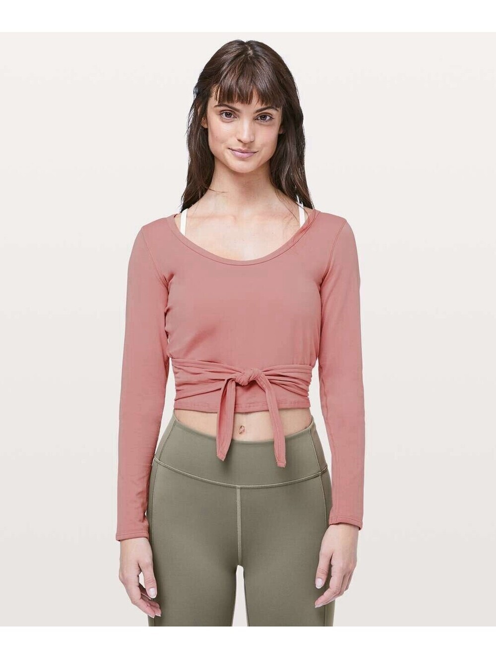 Lululemon It’s A Tie Long Sleeve Wrap Top Women’s Size 8 Rose Pink Pilates Yoga